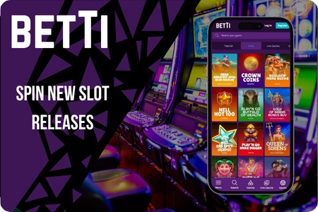 Betti Casino online slots lobby with new and featured games